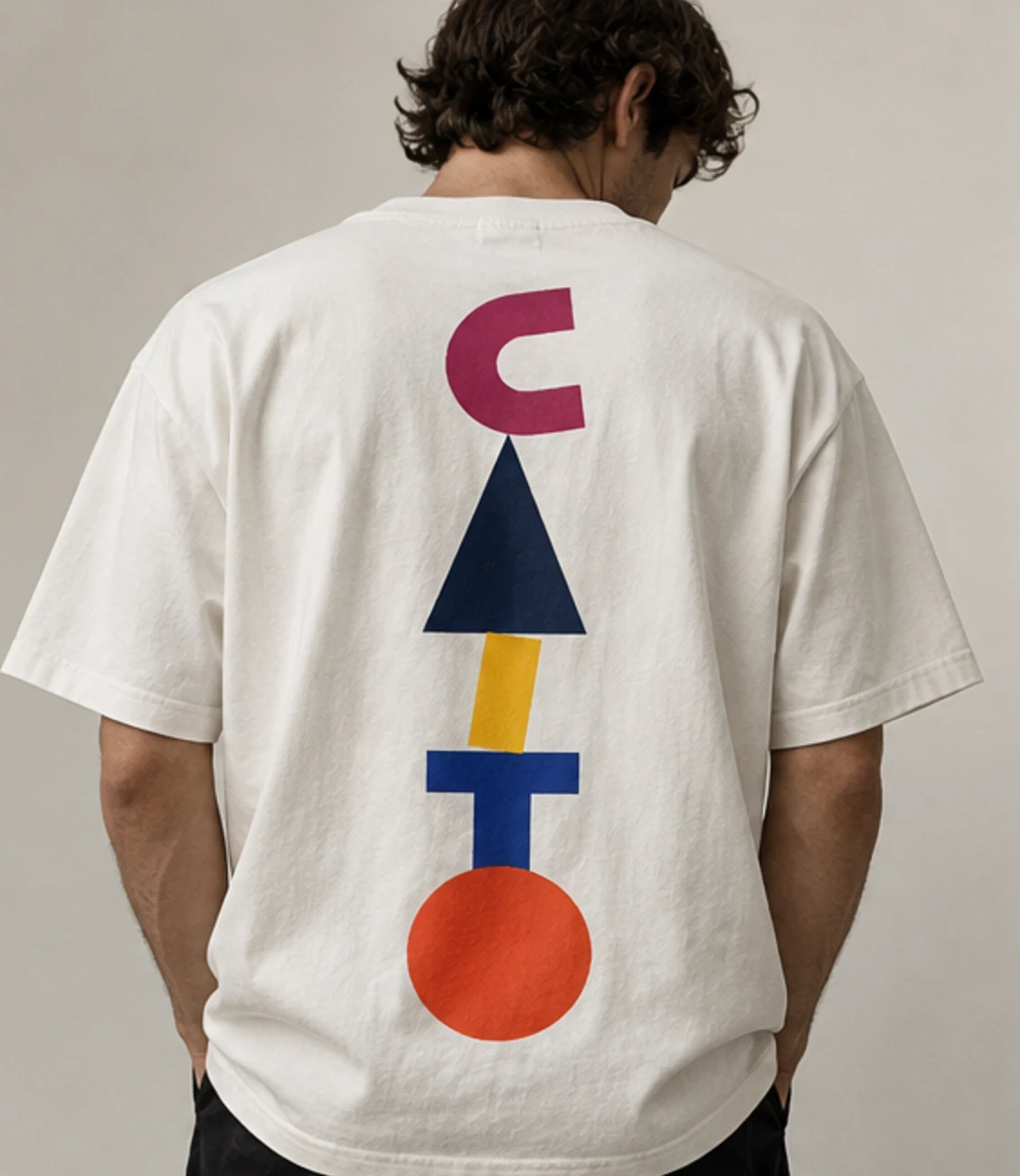 White Caito Totem tee, back